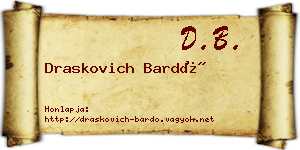 Draskovich Bardó névjegykártya